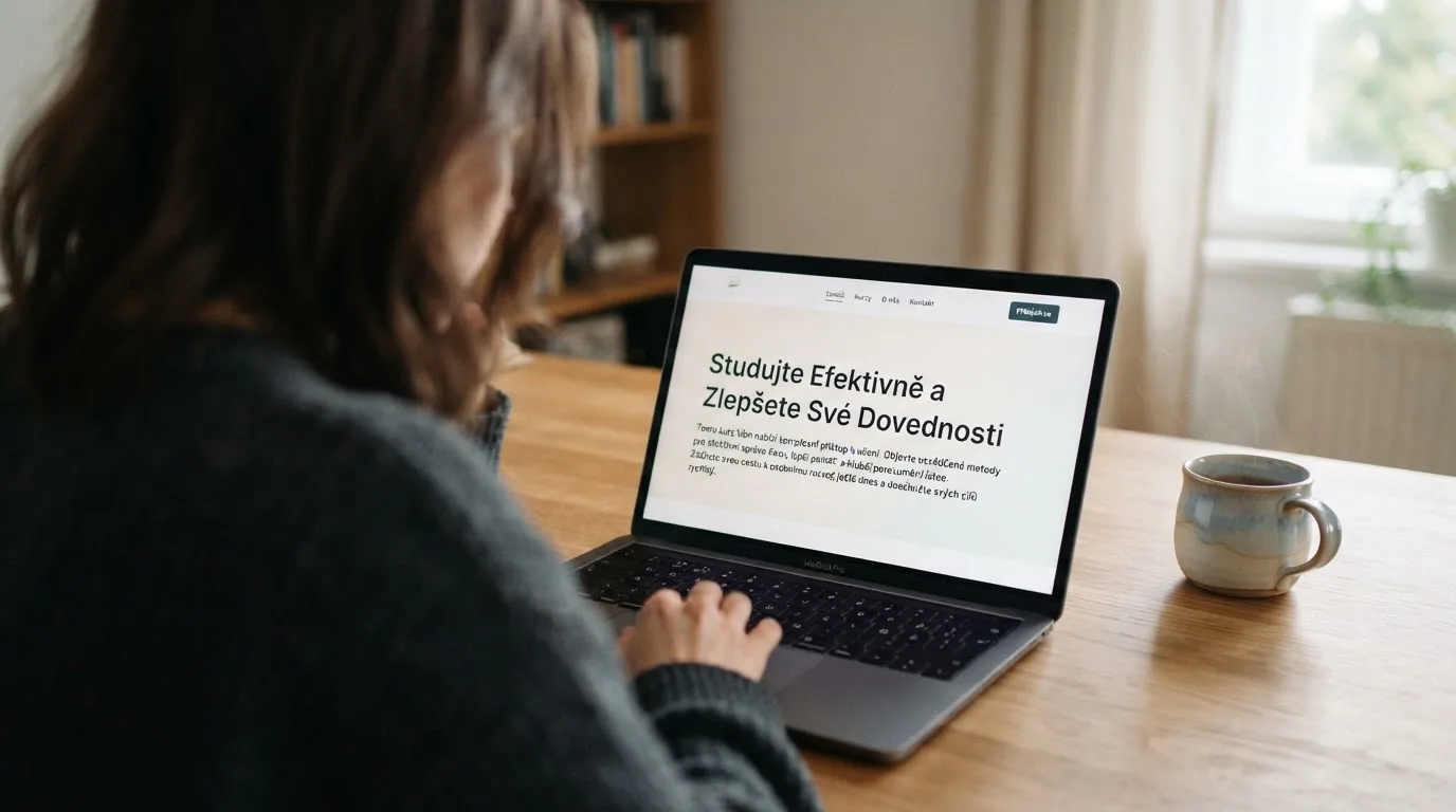 Člověk u notebooku čte informační stránku o online hazardu v Česku — casina online bez ověření totožnosti